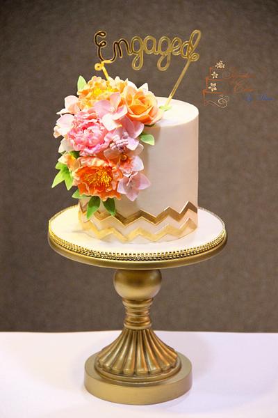 Ivory and gold  - Cake by Signature Cake By Shweta