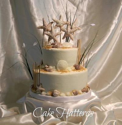 Beach Wedding - Cake by Donna Tokazowski- Cake Hatteras, Martinsburg WV