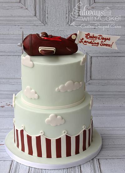 Vintage Airplane Baby Shower Cake - Cake by AlwaysWithCake