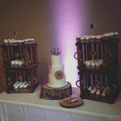 Rustic Vineyard Wedding Cake Table - Cake by Cakes ROCK!!!  