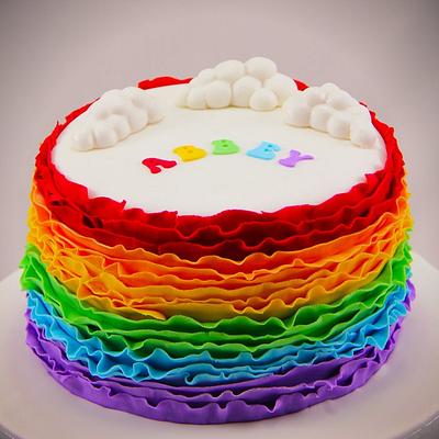 Rainbow Ruffles - Cake by Jo Kavanagh