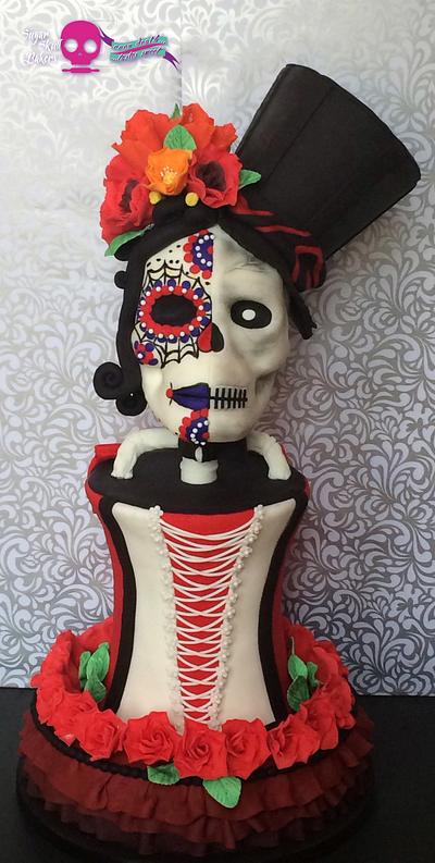 Sugar skull and roses - Cake by Stacy Coderre