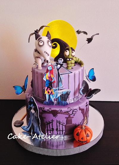 Cake with the characters of Tim Burton - Cake by Ella