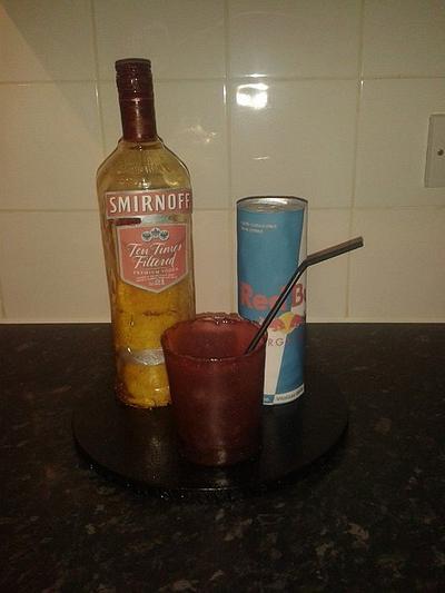 Vodka Redbull with a twist... - Cake by The Sugar Cake Company