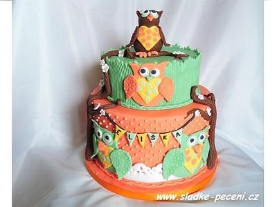 Owl birthday cake - Cake by Zdenka Michnova