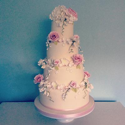 Summer Flowers Wedding Cake  - Cake by Samantha Tempest
