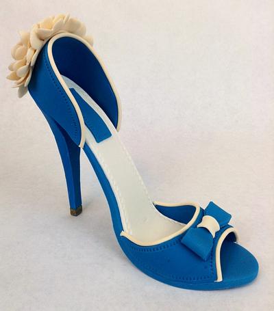 Royal Blue Gumpaste Shoe - Cake by Xiomara Ortiz-Bevel