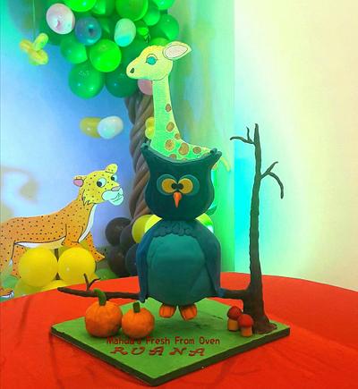 Owl sitting on a tree - Cake by Mahua's Fresh From Oven