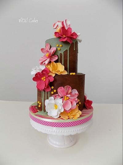 Colours and ganache  - Cake by MOLI Cakes