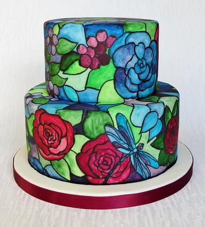 Tiffany Style Stained Class Cake - Cake by Pam 