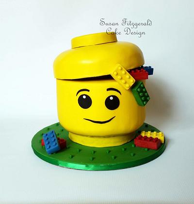 Lego Storage Head Cake - Cake by Susan Fitzgerald Cake Design