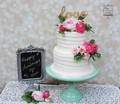 Shabby Chic Anniversary - Cake by Joy Thompson at Sweet Treats by Joy