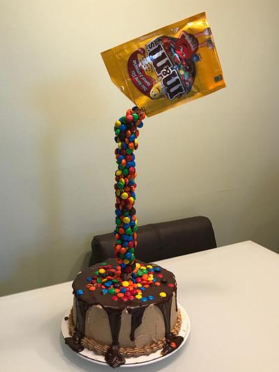 M&M gravity defying cake - Cake by Daria