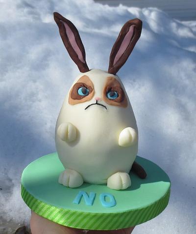 Grumpy Cat and the Easter Bunny had a baby - Cake by JulieFreund