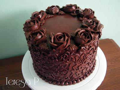 Dużo czekolady i róże - Cake by Teresa Pękul