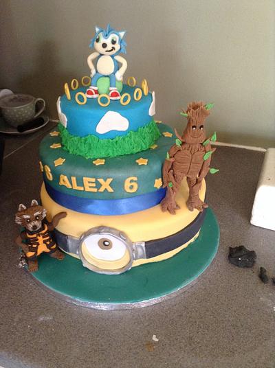 Guardians of the Galaxy/minion/sonic - Cake by KerryJolley