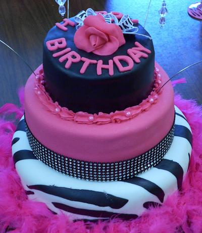 Pink & Black Wild One Cake - Cake by Angie Mellen