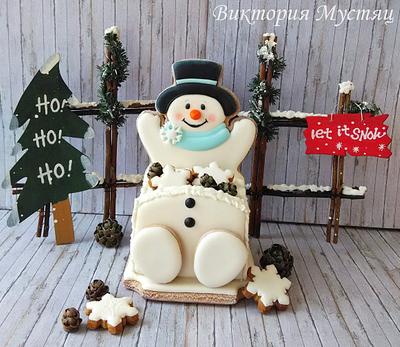 3D gingerbread snowman - Cake by Victoria
