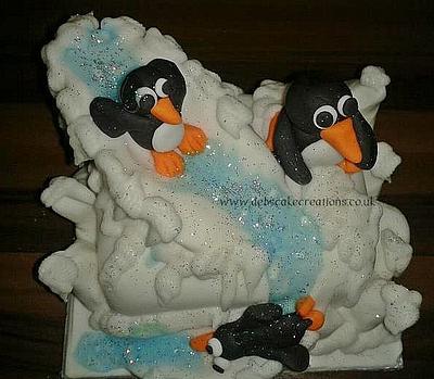 Penguin Slide - Cake by debscakecreations