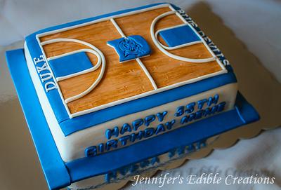 Duke Blue Devils Basketball Court Cake - Cake by Jennifer's Edible Creations