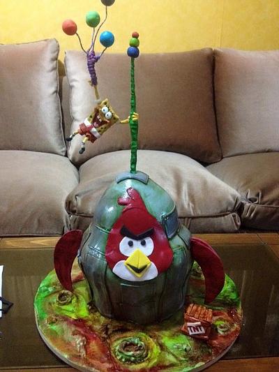 bob y angry birds - Cake by Karlaartedulce