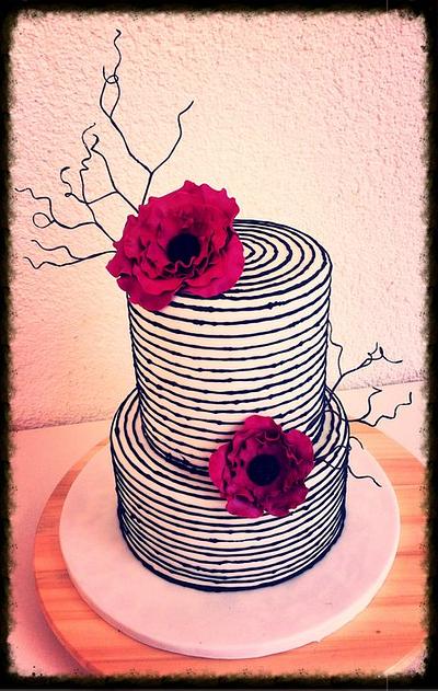 Black-White-Red Birthday Cake - Cake by Simone Barton