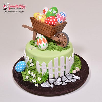 Easter Wheelbarrow Cake - Cake by Serdar Yener | Yeners Way - Cake Art Tutorials
