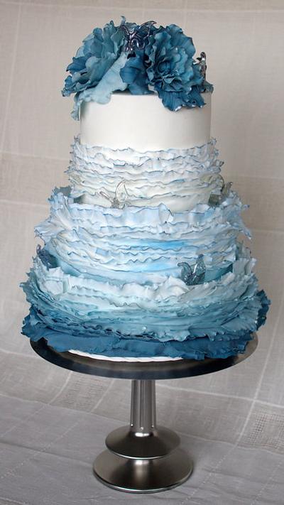 Blue Maggie Austin inspired Wedding Cake - Cake by Star Cakes