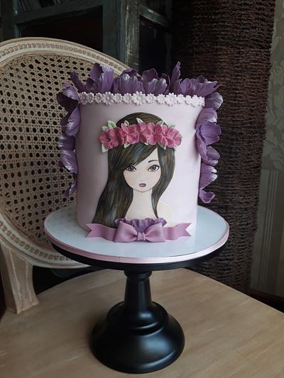 Painted girl - Cake by Couture cakes by Olga