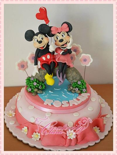 cake tutorial minnie and mikey mouse lovers - topolino e minnie torta san valentino - Cake by Creativity Clara