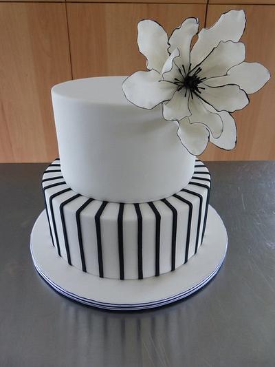 Simple Elegance - Black and White - Cake by SugarAllure