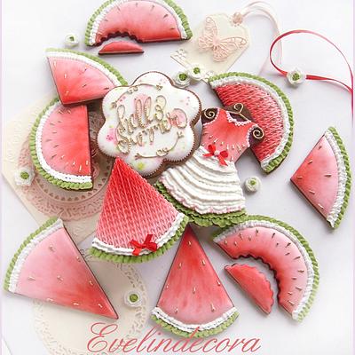 Watermelon cookies - Cake by Evelindecora