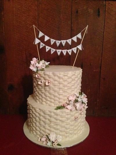 Basket weave and bunting - Cake by Paul Delaney of Delaneys cakes