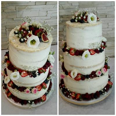 Naked wedding cake - Cake by Anka