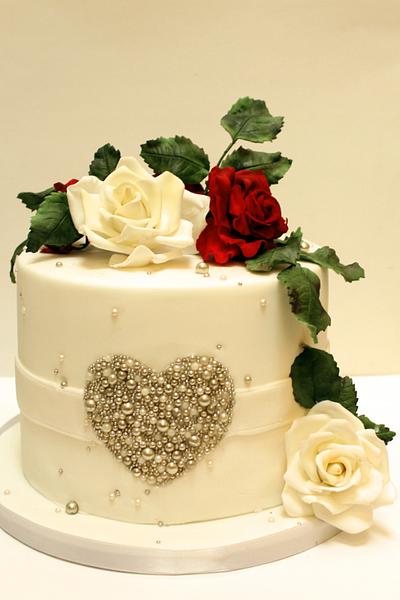 Pearls and roses - Cake by Estrele Cakes 
