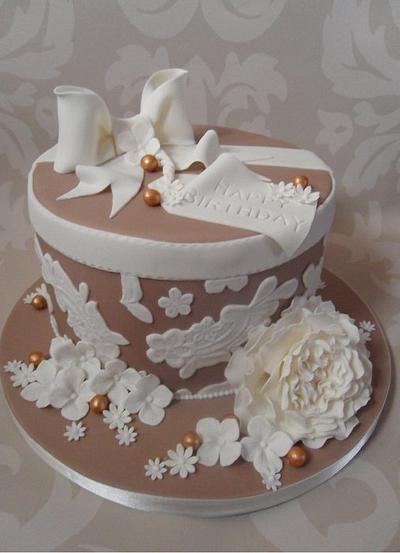 Lace Hatbox Cake. - Cake by Dulcie Blue Bakery ~ Chris