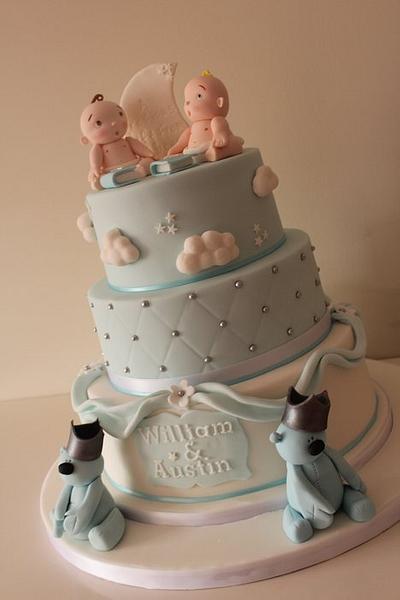 Boys 3 tier christening cake  - Cake by Tillymakes
