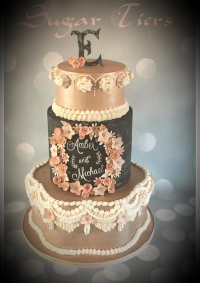 chalkboard wedding cake  - Cake by sugartiers