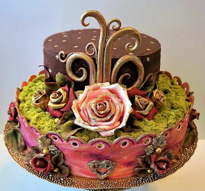 pink garden for grandma - Cake by Torty Zeiko