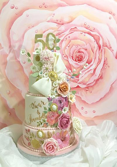 Golden Wedding Anniversary Cake - Cake by Mucchio di Bella