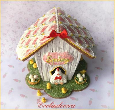 Easter cookie house - Cake by Evelindecora