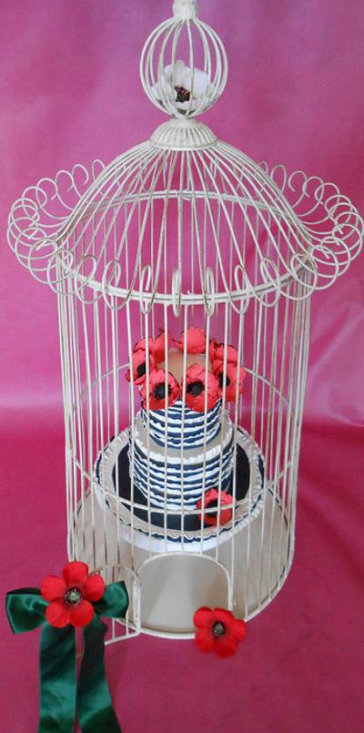 Poppies Cake in a Cage - Cake by Paola Manera- Penny Sue