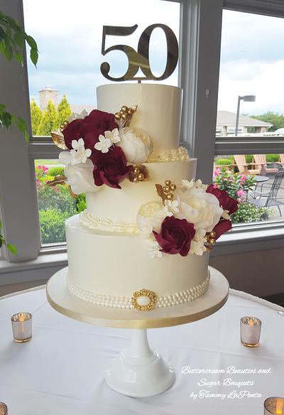~ 50th Wedding Anniversary Cake ~ - Cake by Tammy LaPenta