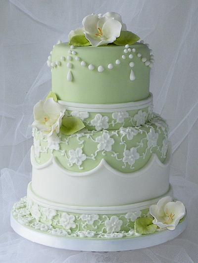 Mint Lace Cake - Cake by CakeHeaven by Marlene