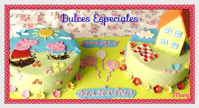 Two Cakes Peppa y George - Cake by mary
