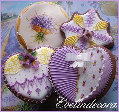 Violet cookies - Cake by Evelindecora