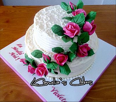 PINK ROSES CAKE - Cake by Camelia