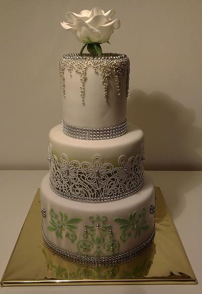 Green with rose - Cake by Zdenek