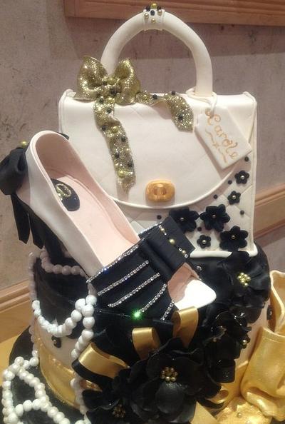 Black and gold themed 50th birthday - Cake by Samantha's Cake Design