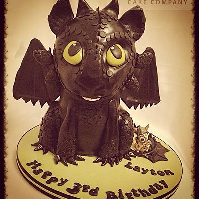 Toothless the Dragon - Cake by 3 Wishes Cake Co